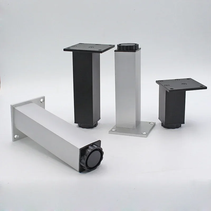 Aluminum Alloy Cabinet Foot Height Adjustable Furniture Support Legs Bearing 50KG/PCS Table Chairs Bed Sofa Square Level Feet image 3