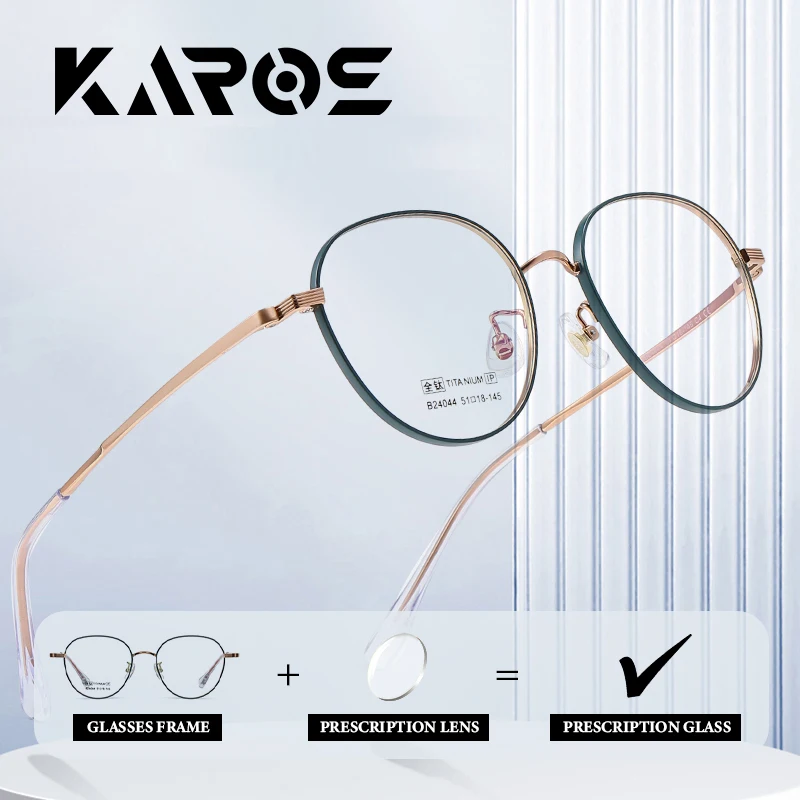 

KAROS Versatile Pure Titanium Prescription Glasses with Round Frame Design and Multifocal Lenses for Men and Women 24044
