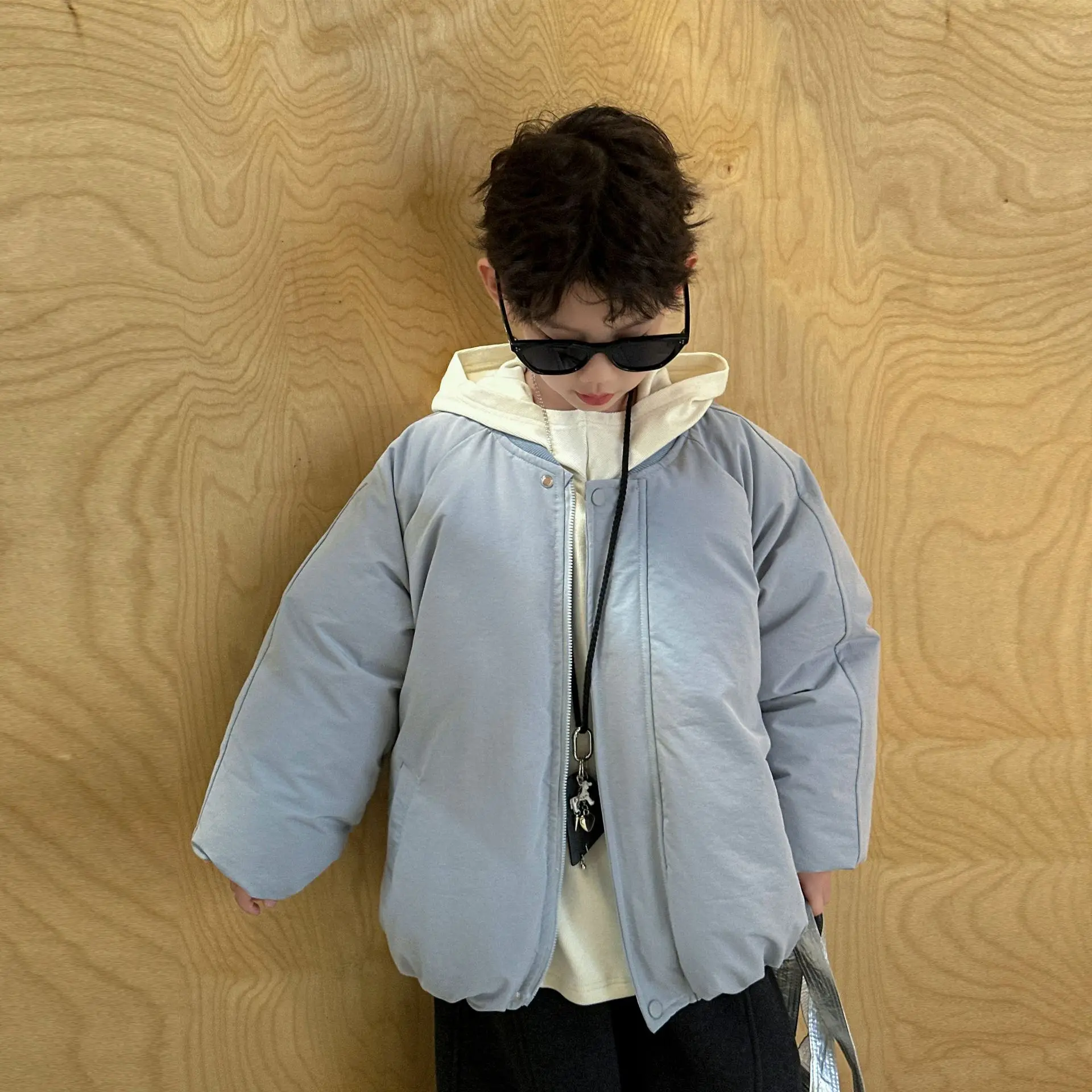 Children Clothes Winter Cotton-padded Jacket Boys 2025 New Warm Korean-style Solid Color Warm Casual Loose Jacket