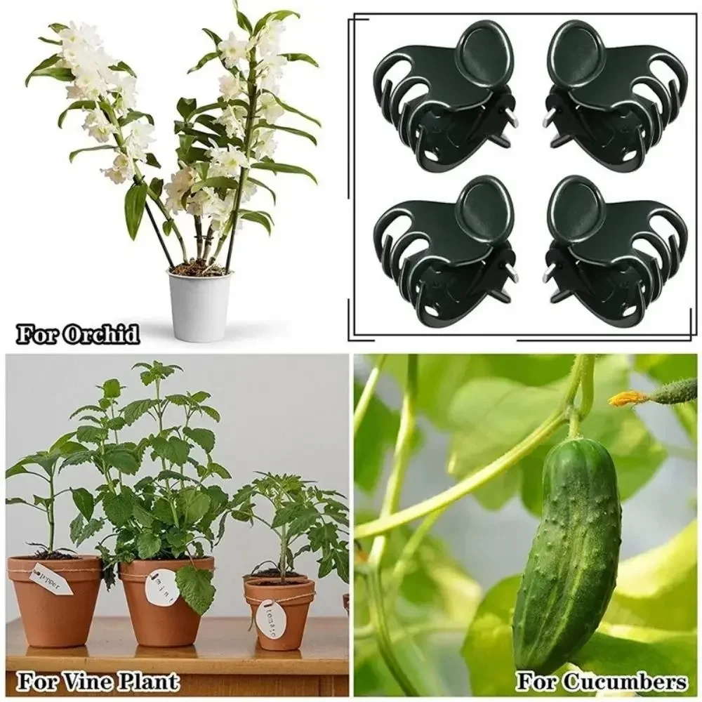 50PCS Plastic Plant Support Clips Orchid Stem Clip for Vine Support Vegetable Flower Tied Bundle Branch Clamping Garden Tool