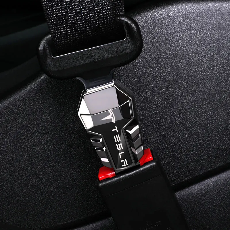 Suitable for Tesla Model 3 Model S Model X Automotive Seat Belt Extended Buckle Zinc Alloy Car Jewelry