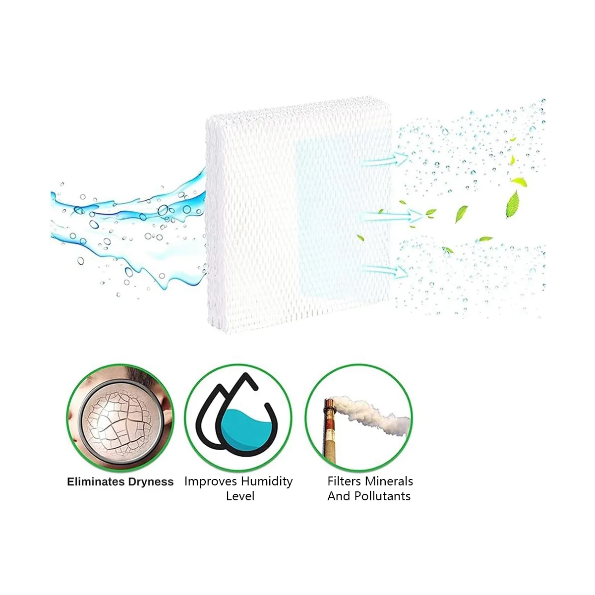 A09G-MD1-0034 Filtro de mecha de humidificador de repuesto compatible con los modelos de humidificador evaporativo Evap40, Evap2, EV100 y más