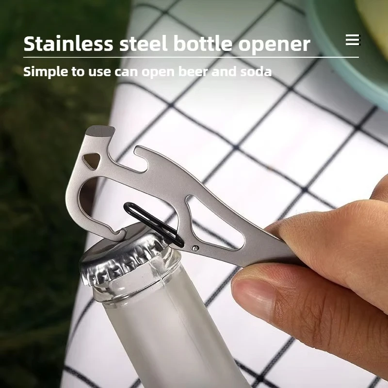 JINLIMultifunctional Tableware Spoon Can Opener Bottle Fork Portable Camping Multitool Stainless