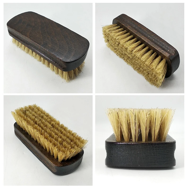 Shoe Polish Brush Brush Leather Pig Hair Soft Polishing Tool Cleaning Brush Nub Leather Boots