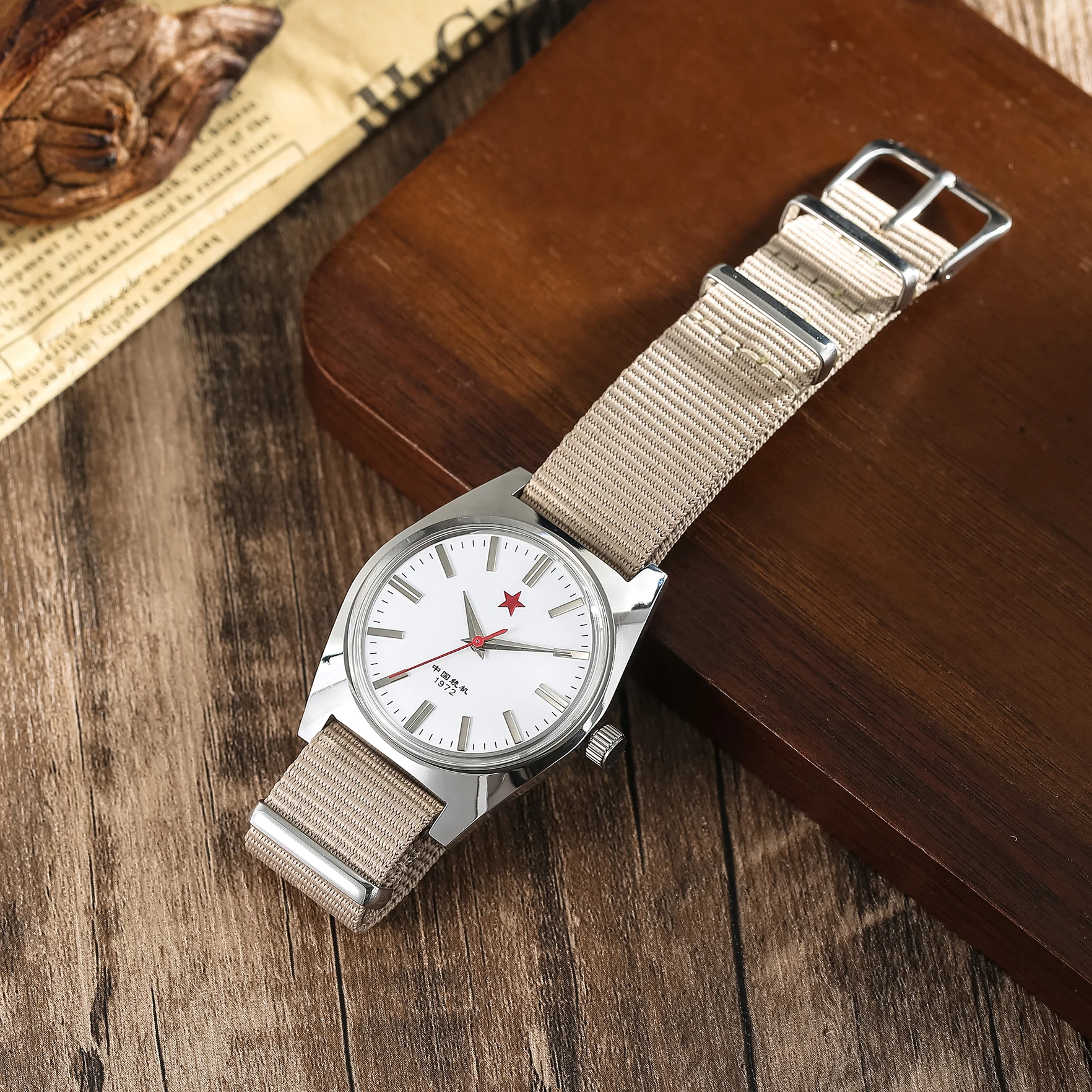 Mens Mechanical Watch Shanghai 8120 Manual Mechanical Movement 36Mm Retro Chinese Watch Suitable for Men’s Gifts