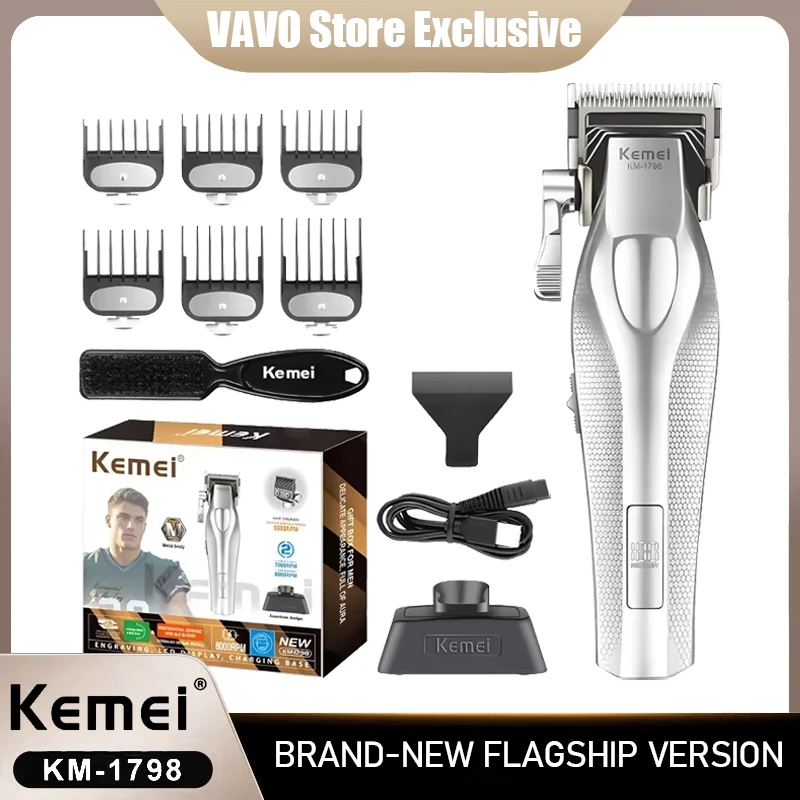 

Kemei KM-1798 Машинки для стрижки волос Профессиональная машина для стрижки волос Электрические машинки для стрижки волос Триммеры 9000 об/мин Регулируемые машинки для стрижки волос для мужчин