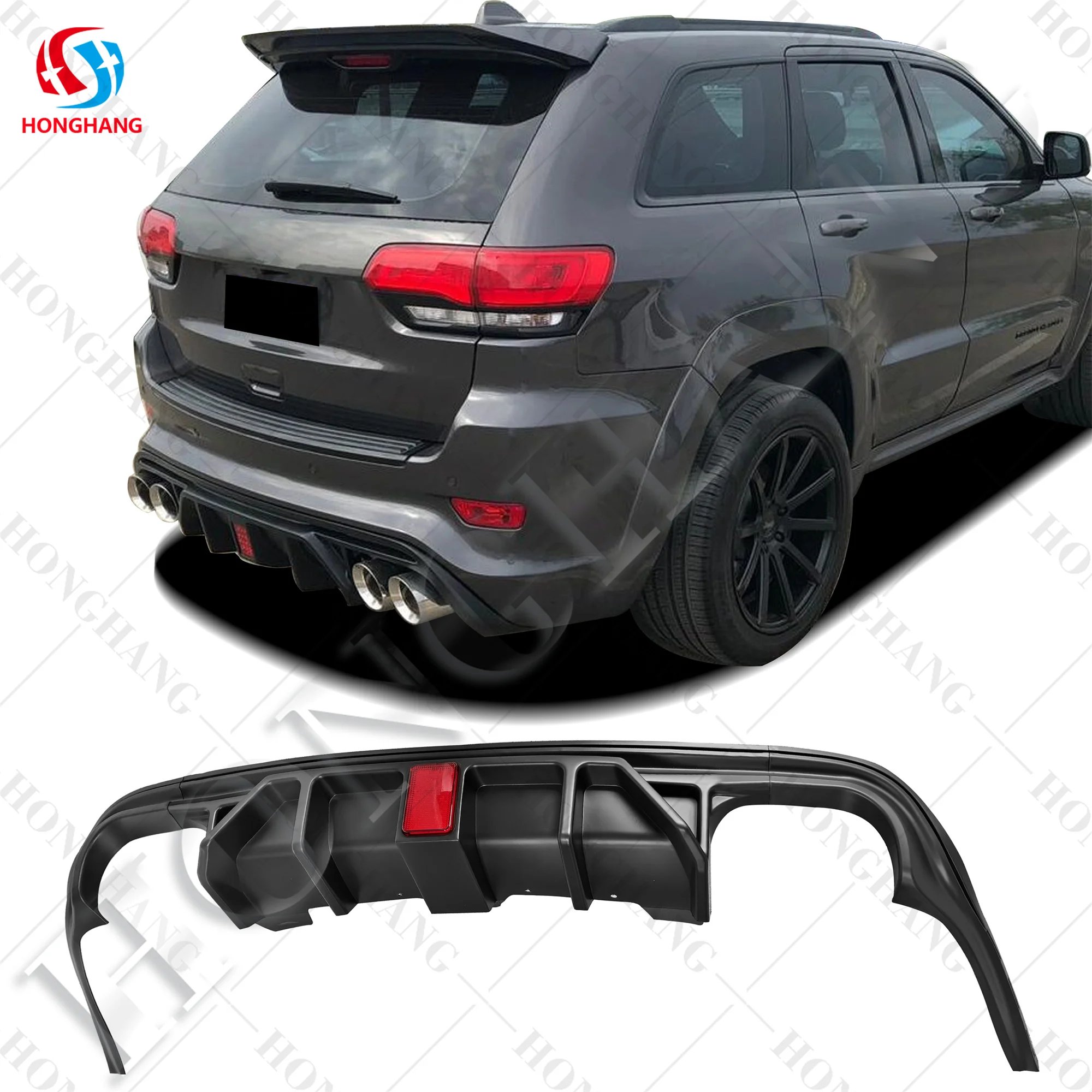 

Chaoshenghang Automotive Parts RR Bumper for jeep Grand Cherokee Srt Rear Diffuser2014-21 Body Kit Auto