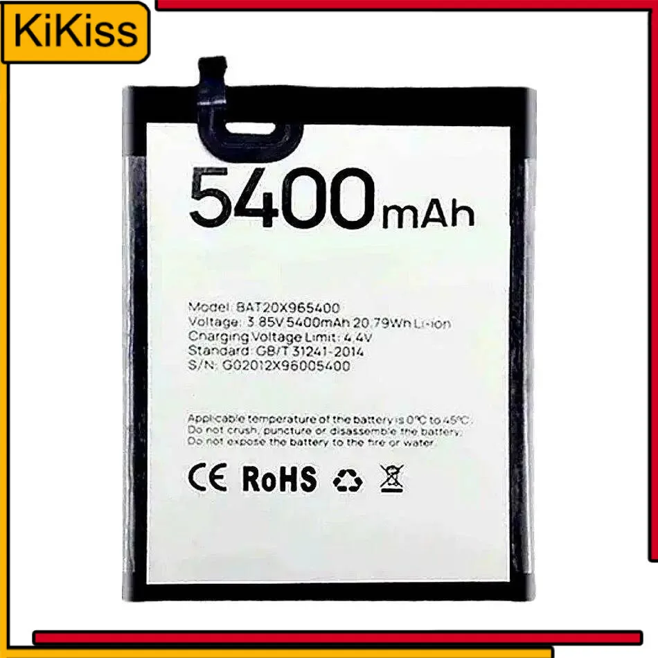 

Mobile Phone Battery 5400Mah High-Capacity Environmentally Friendly For Doogee X96 Pro BAT20X965400