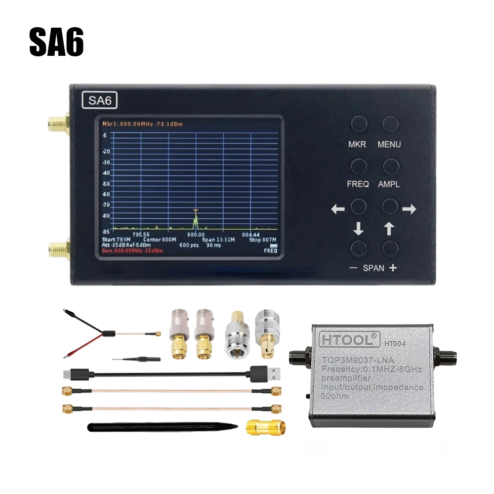 

SA6 Spectrum Analyzer 6GHz 35 To 6200 MHz Signal Generator Provide PC Software Signal Amplifier Low Noise 100k-6GHz 20DB HTOOL