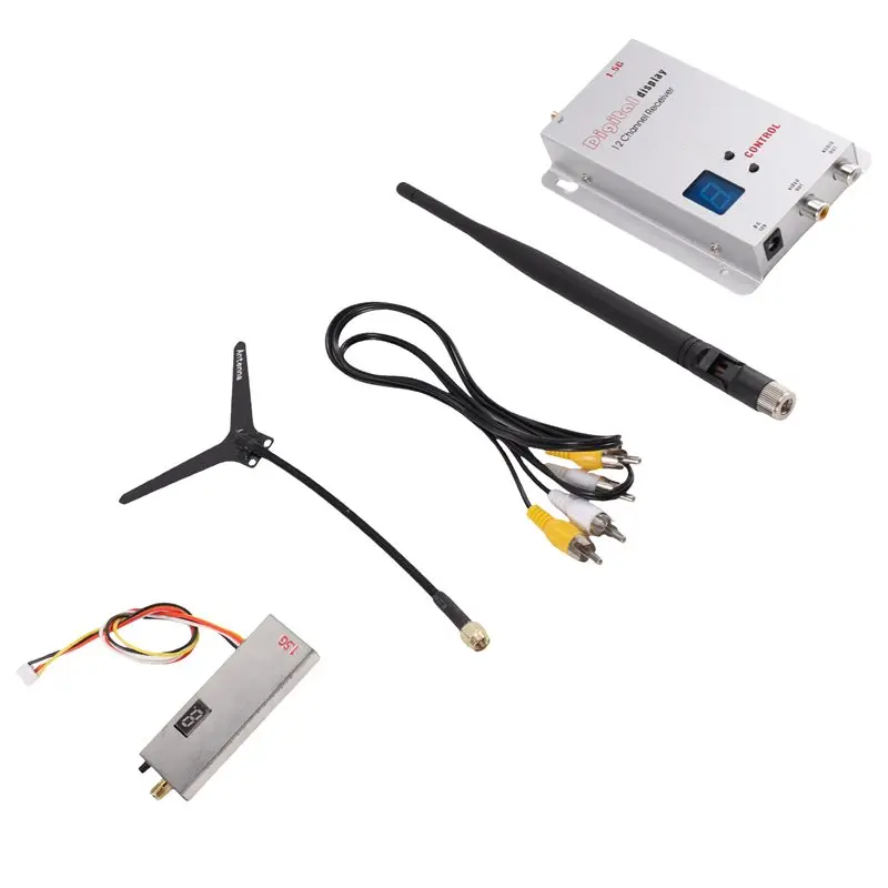 [ Promotion】 For FPV Video Transmitter Receiver Kit 1.5G 2W For FPV VTX+ 1.5G VRX 12CH 2000Mw For FPV Long Range RC Drone