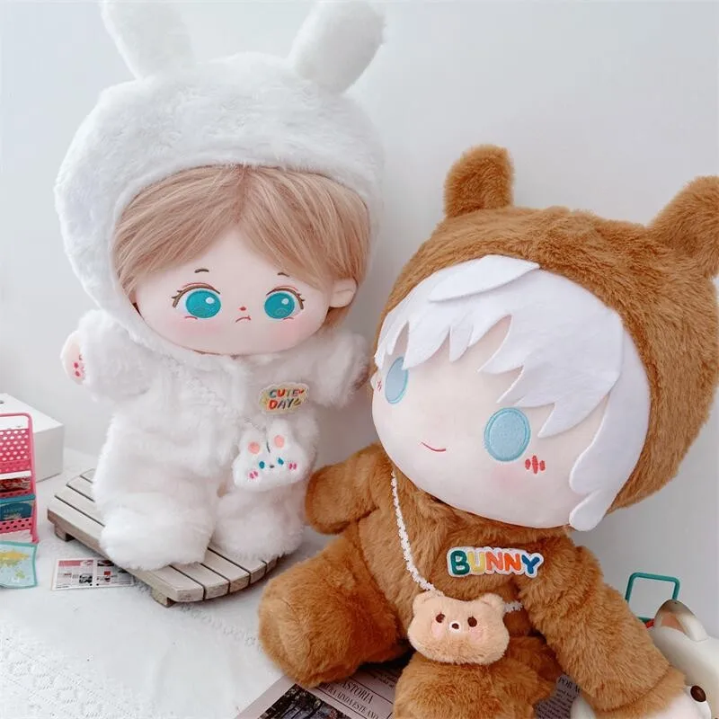 40cm Doll Clothes for Cute Fluffy Soft Plush Bear Bunny Suit with Bag Cartoon DIY Doll Clothes Accessory Anime Game Periphery