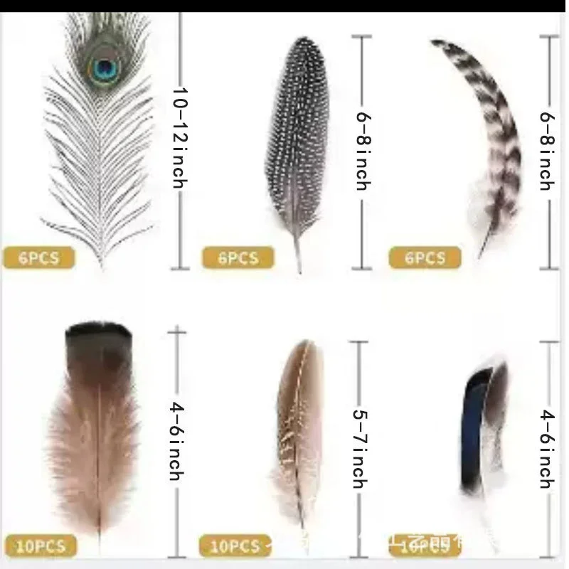 

6Pcs Colorful Natural Plumes Handmade DIY Dream Catcher Supplies Wedding Party Decoration Unique Home Craft Decoration