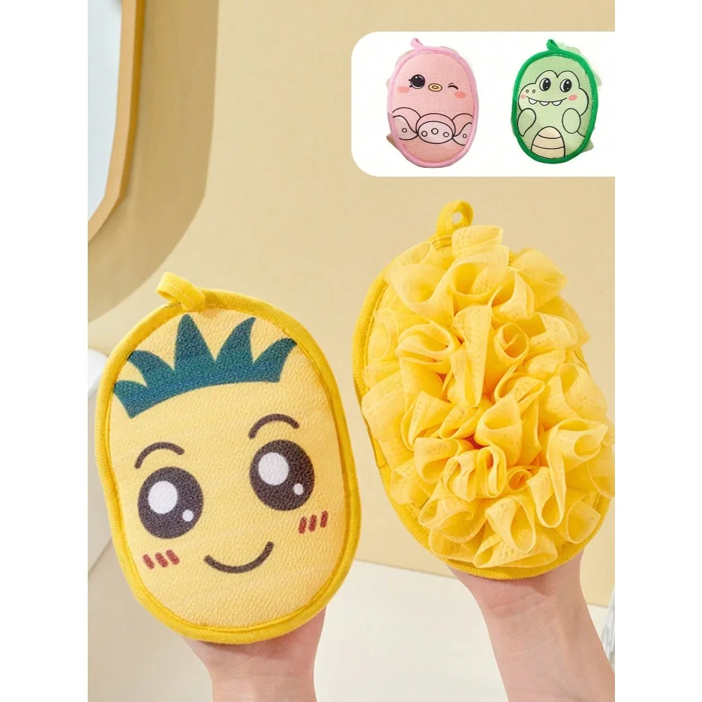 

1pc Women's Fine Sand And Mud Bath Towel, Exfoliating 2-In-1 Bath Flower & Wash Cloth, Non-Slip Bath Set