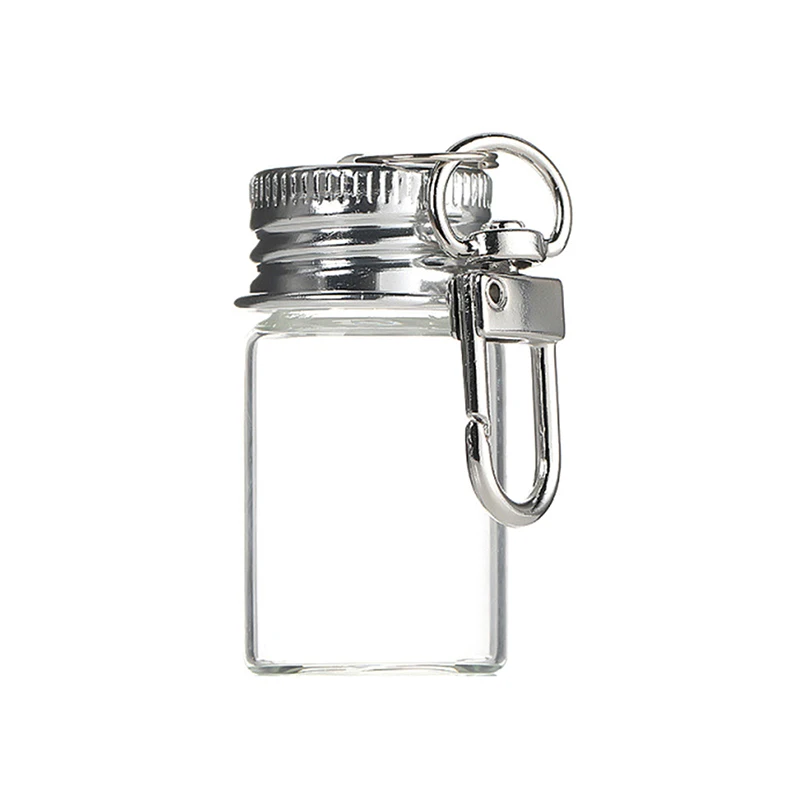 7/10ml Aufbewahrungsflasche mit Liebes-Schlüsselanhänger, transparente Glasflaschen, Aluminiumverschluss, leere Gläser, Flüssigkeitsbehälter, Spender, Deko – Detail 10