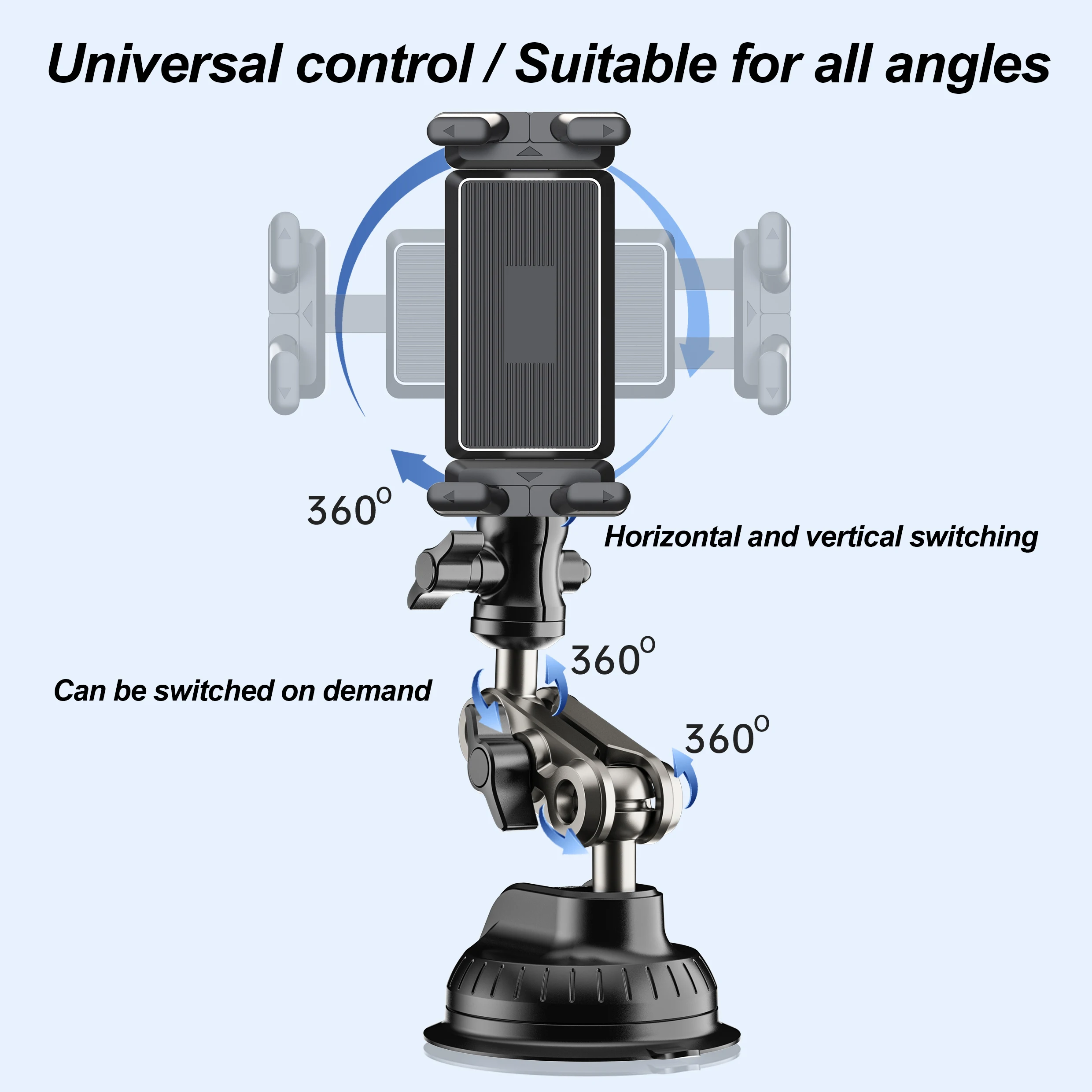 Universelle Autohalterung aus Aluminiumlegierung, verstellbarer Magic Arm für Videoaufnahmen und Vlog-Filmen, für 4"-15" Smartphones und Tablets – Detail 7