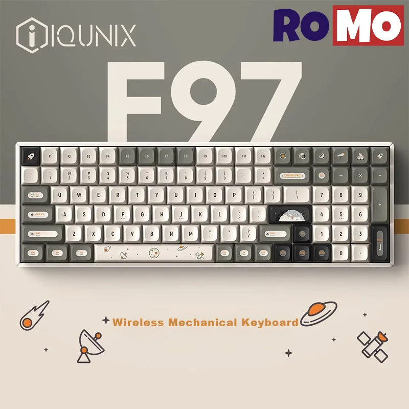 IQUNIX F97 Thri Mode Bluetooth Mechanical Keyboard Gasket Structure Hot Swap Gaming Keyboard N-Key Rollover RGB Office Keyboard