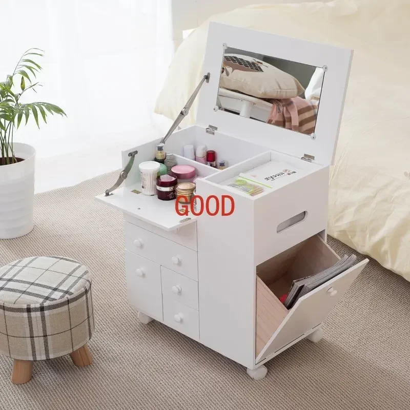 Mini Dresser Bedroom Flip Mobile Solid Wood Small Makeup Table Bay Window Makeup Storage Cabinet Japanese Economical