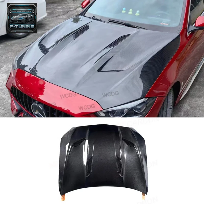 

2021+ for Mercedes Benz W206 C200 C260 C300 Performance Kit New Carbon Fiber Engine Bonnet Hood Front Bumper Cover Included