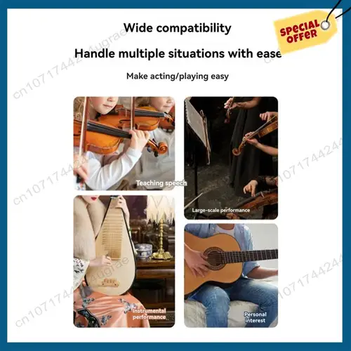 Imagen 2 del producto -Sistema con micrófono inalámbrico A15I 2,4G para violín, violonchelo, transmisor y receptor con clip de guitarra alcance de 50 metros