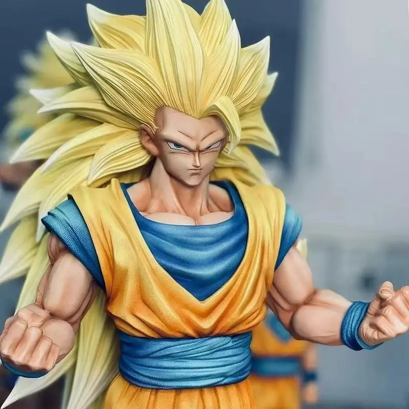 35 см/13,78 дюйма Dragon Ball Z Son Goku Ssj3 Фигурка Светодиодная база Super Saiyan 3 Goku ПВХ Фигурки Коллекция Модель Игрушки Подарки