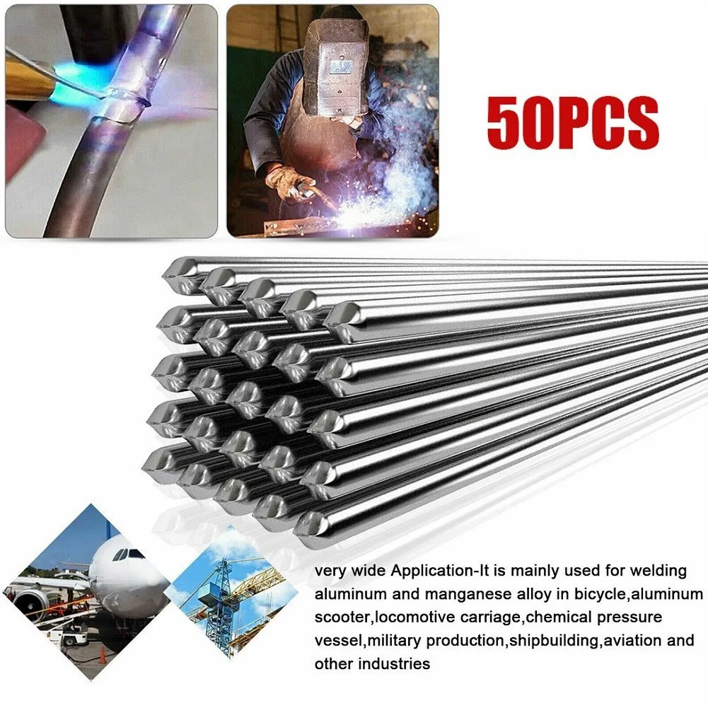 Aluminum Welding Rod 50pcs Light Weight Useful Welding Rods Wire Brazing Good Welding Effect Low Melting Point