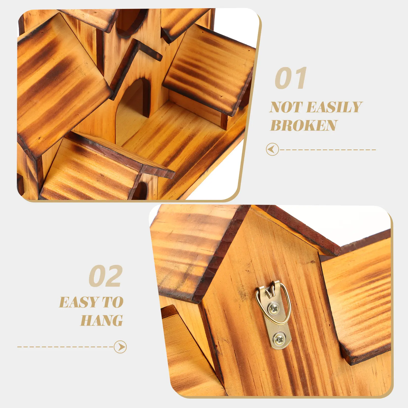 

Деревянный домик для птиц, многокомнатная садовая кормушка для мелких птиц, колибри, попугаев, сорок, уличная гнездовая яма, неокрашенный