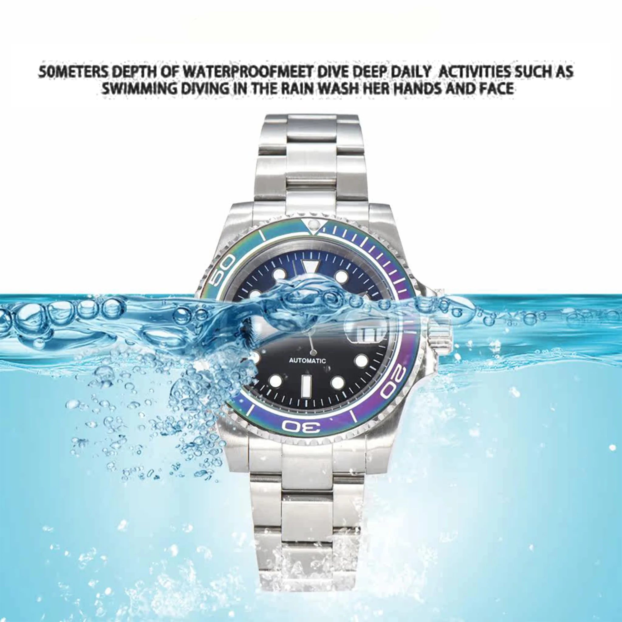 Hot Sale 40mm NH35 Business Casual Men's Watch, Sapphire Crystal Luminous Daily Waterproof, 3-Link Stainless Steel Bracelet