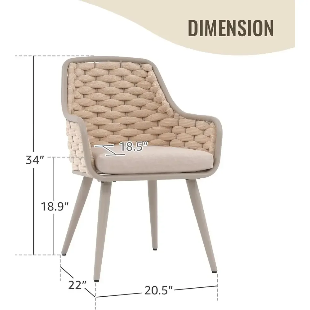 

Activity ProductOutdoor Dining Chairs Set O 4, Metal Outdoor Patio Dining Chairs With Weather-Resistant Cushions, Woven Rope Cha