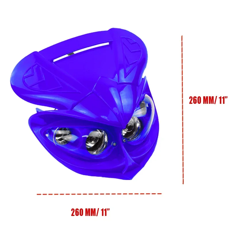 LINGQI RACING Fairing Indicators Head Lamp High / Low Beam Dual Headlight for CRF Pit Dirt Bike Street Bikes Motocross Parts