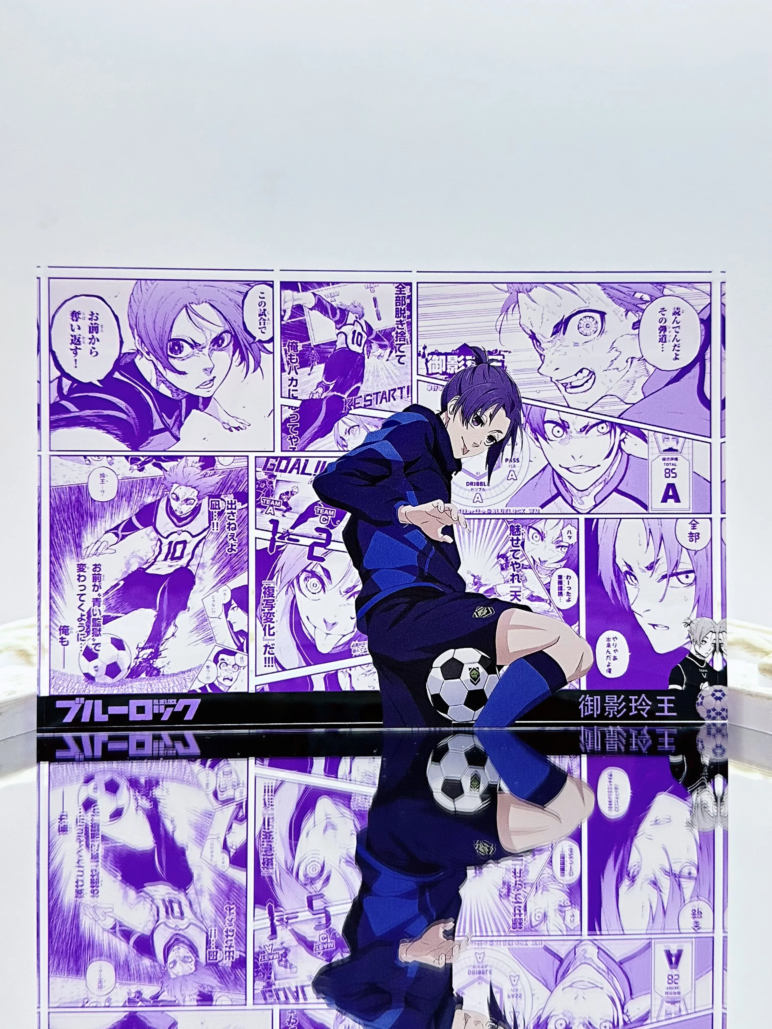 أنيمي قفل أزرق كوسبلاي طوب أكريليك ، نفاذية عالية رائعة ، ديكور سطح المكتب ، زخرفة قابلة للتحصيل ، هدية عيد الميلاد