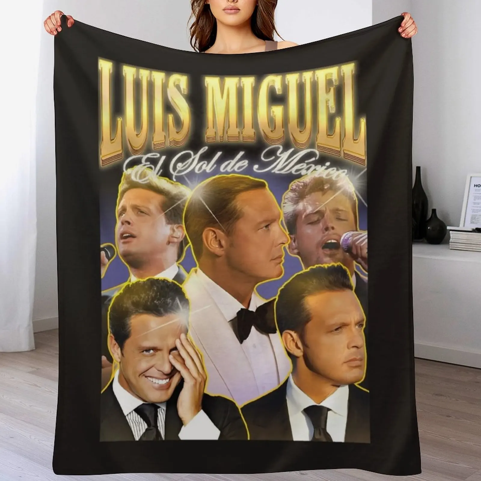 

Luis Miguel El Sol De Mxico Vintage Retro Design Throw Blanket Camping wednesday Luxury St Bed covers Blankets