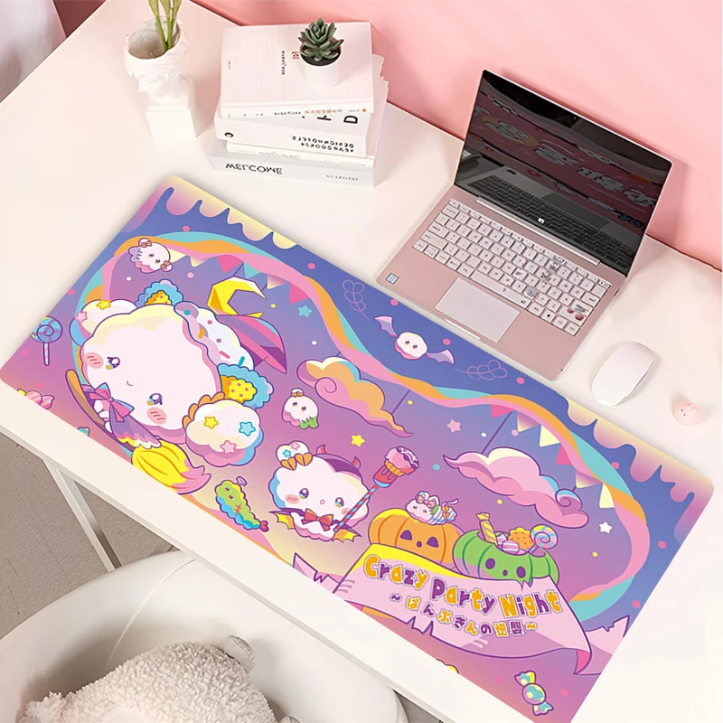 Cogimyun Kawaii Rosa Estendido Mousepad, Mouse Pad, Laptop, Tapete de Mesa, Decoração do Teclado, Acessórios de Escritório, Tapete de Borracha, Desenhos Animados, Anime