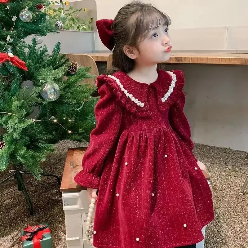

Girls Dress Autumn/Winter 2024 New Girl Princess Dress Autumn Dress Toddler Girl Sweet Cute Clothes