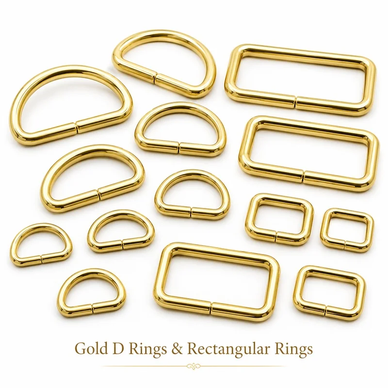 5/10/20 Stück 13-38mm Massiver Messing-D-Ring, Leder-Handtaschenriemen-Verbinder, Haustierhalsband-Gurtband-Schnalle, DIY-Bastelzubehör – Detail 2