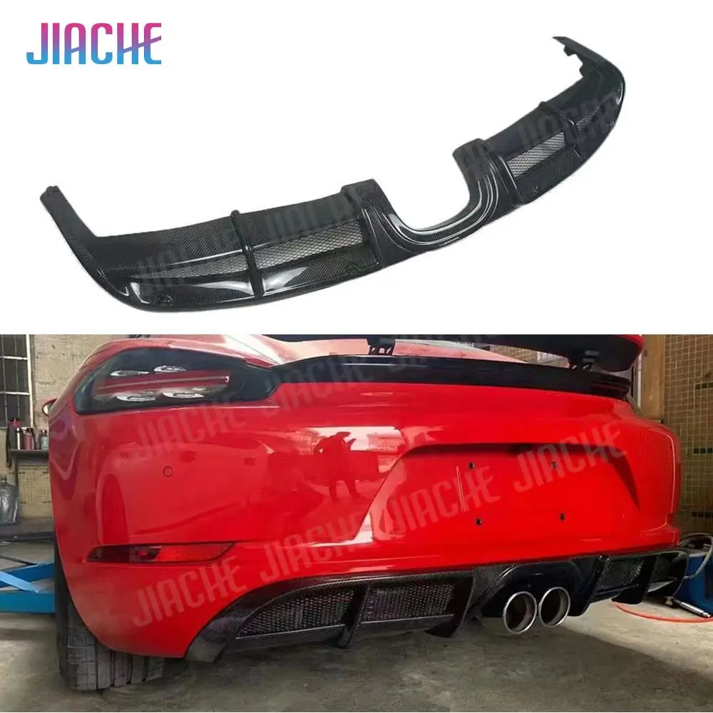 Carbon Fiber FRP Material Rear Bumper Lip Diffuser for Porsche 718 Boxster Cayman 2016-2020 Middle Out Of The Back Lip