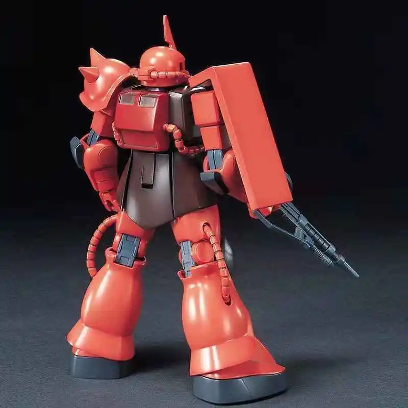 Bandai Hguc 032 1/144 Ms-06S Zaku Char's Custom Red Zaku Assembly Model Cool Gift Garage Mecha Warrior Figure Educational Toy