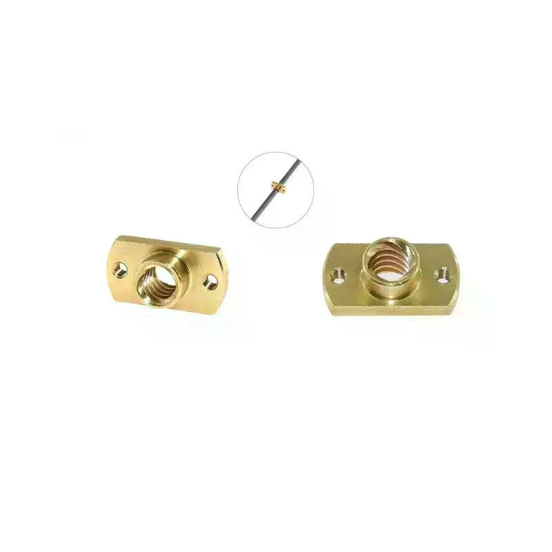 T8 Lead Screw Nut Pitch 2mm Lead 8mm Brass POM T8x8mm Flange Lead Screw Nut For CNC Parts Ender 3 CR10 3D Printer Accessories