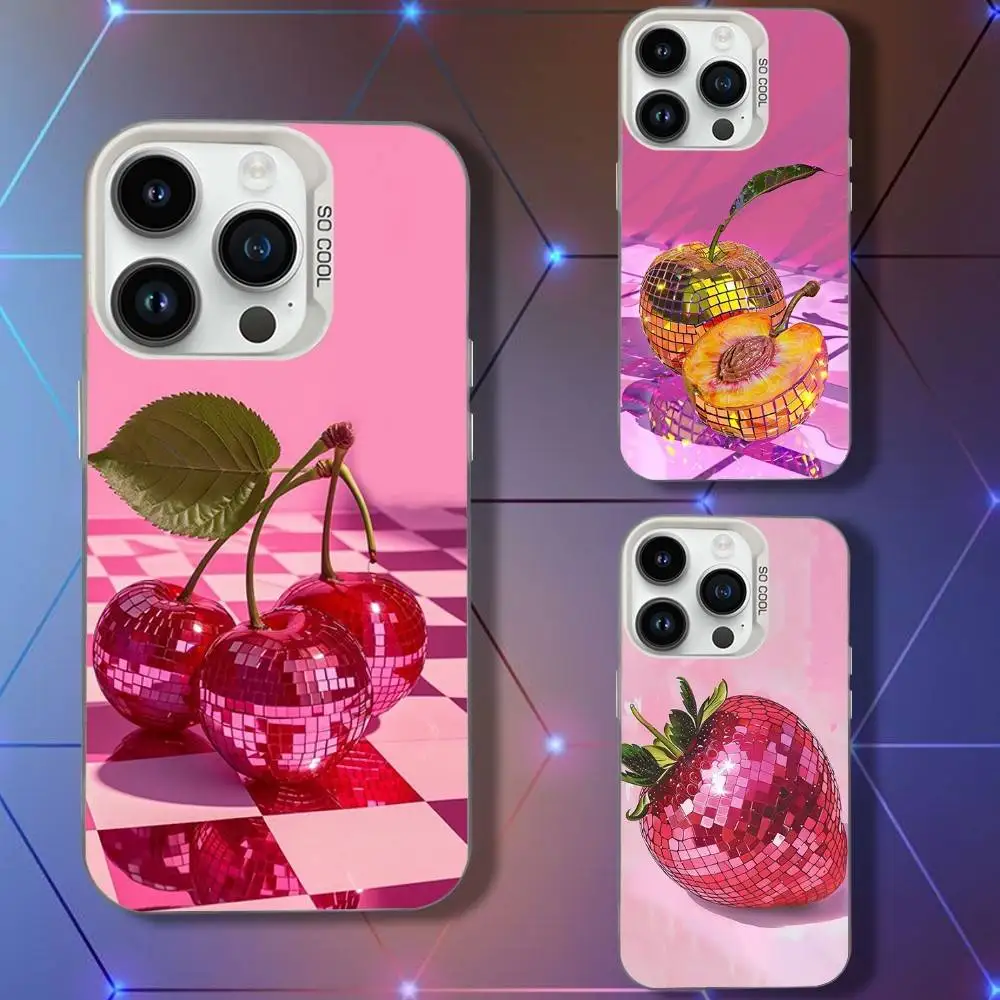 

Crystal Fruits Phone Case For iPhone 16,15,14,13,12,11,Pro,XS,Max,Plus,Mini,SE White Candy Matte Shockproof Cover