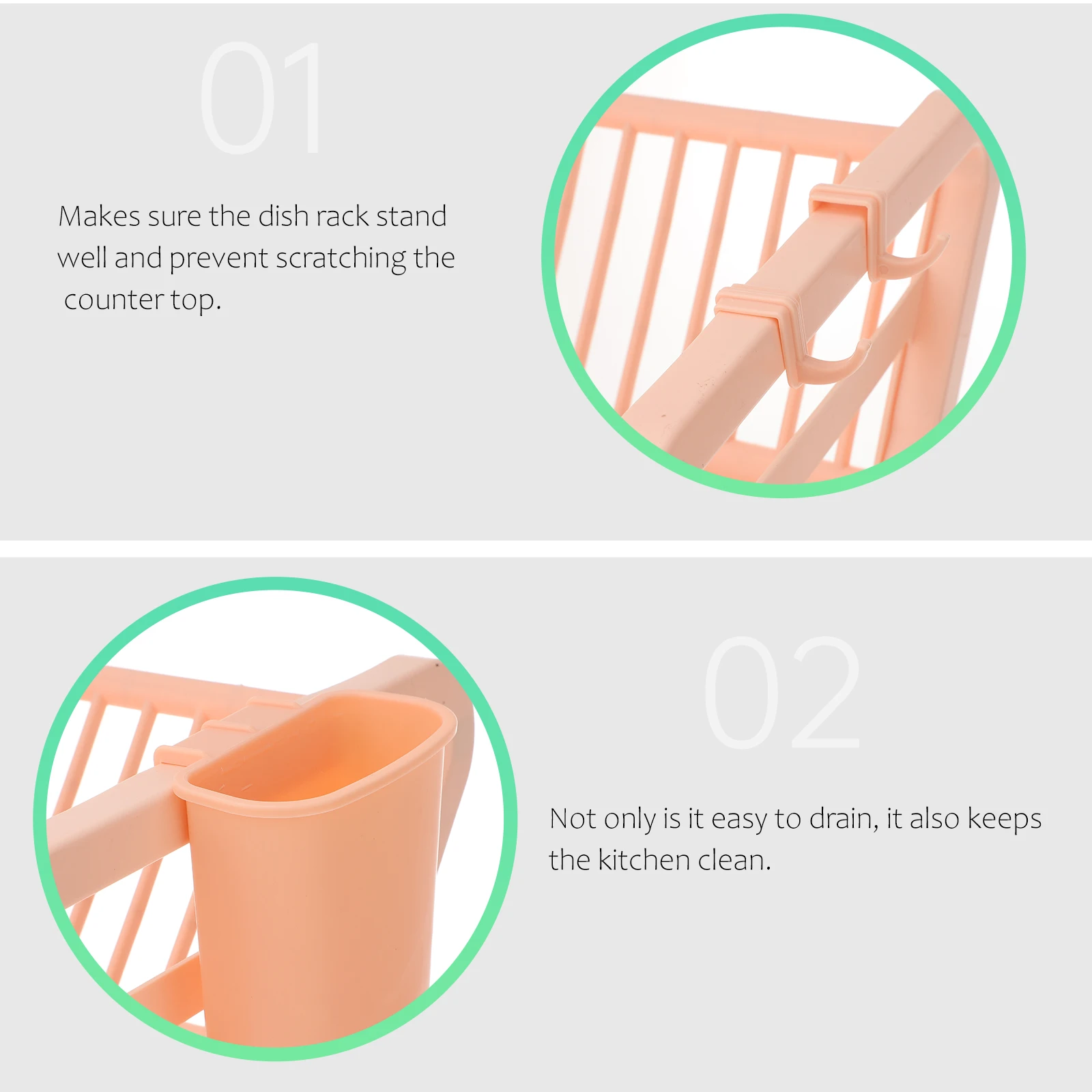 

Dish Rack Bowl Plate Storage Drainer Kitchen Utensil Holder Countertop Drying Rack Thickened Material Stable Ventilation