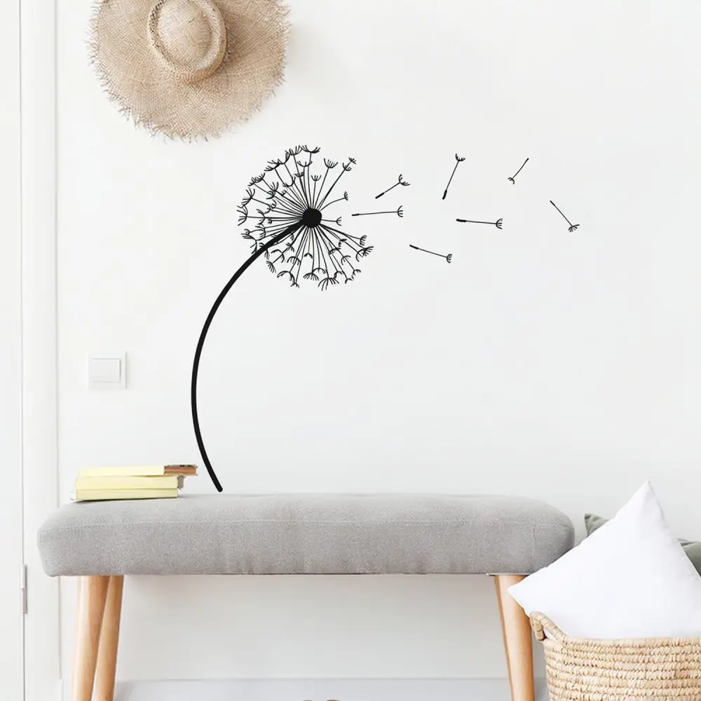 Dandelion Wall Sticker Just Breathe Quote Decal Nordic Style Home Decor Art Mural For Living Room Bedroom Office Wall Art