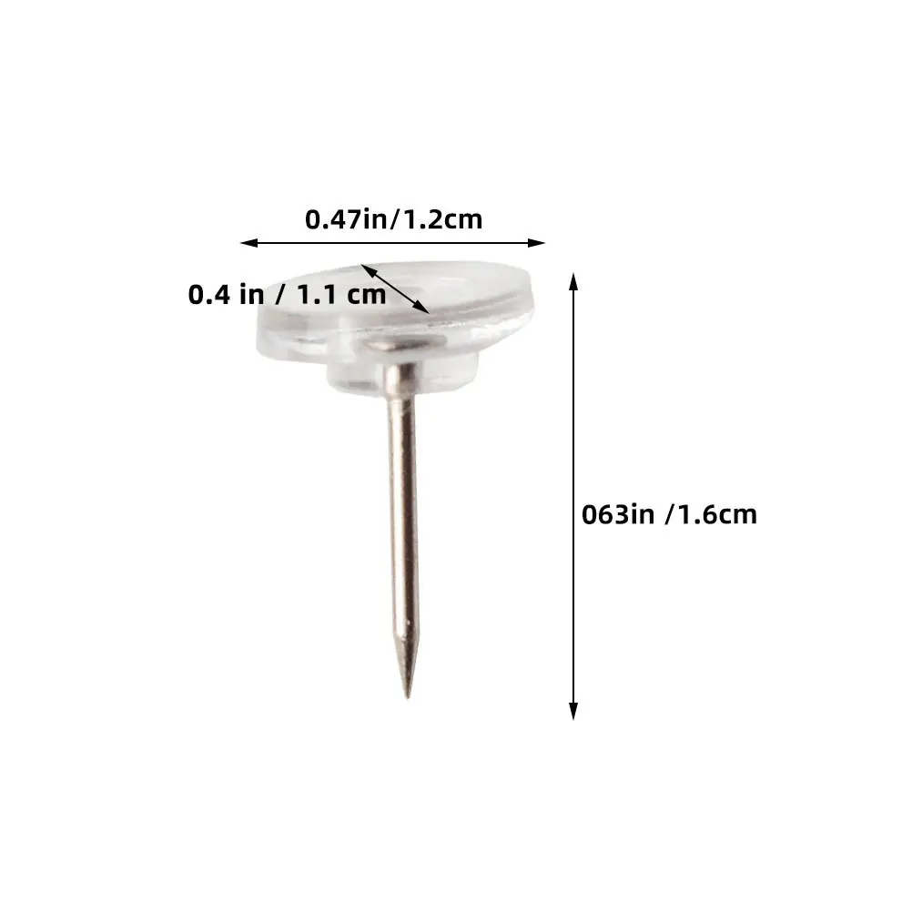 50 قطعة مسامير الإبهام المسطحة واضحة دبابيس الضغط الشفافة للوحة الفلين نشرة خريطة جدار ديكور مكتب مدرسة الرسم دبابيس