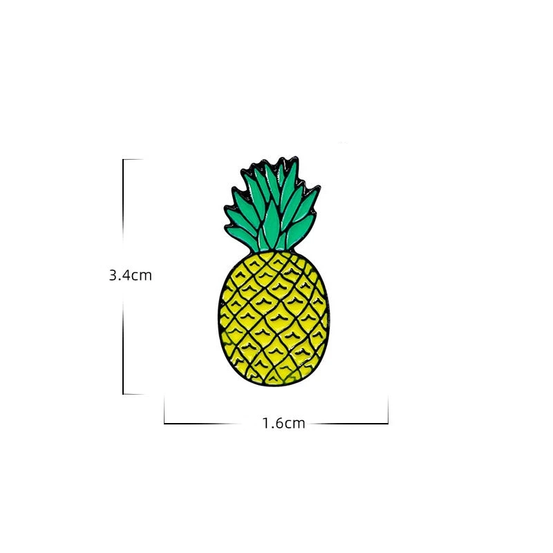 Cute Cartoon Pineapple Enamel Brooch Creative Fruit Lapel Pin Badge Backpack Clothing Hat Accessories