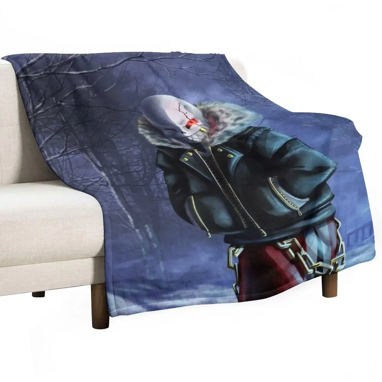 Underfell Sans Throw Blanket Cute Plaid cosplay anime Blankets