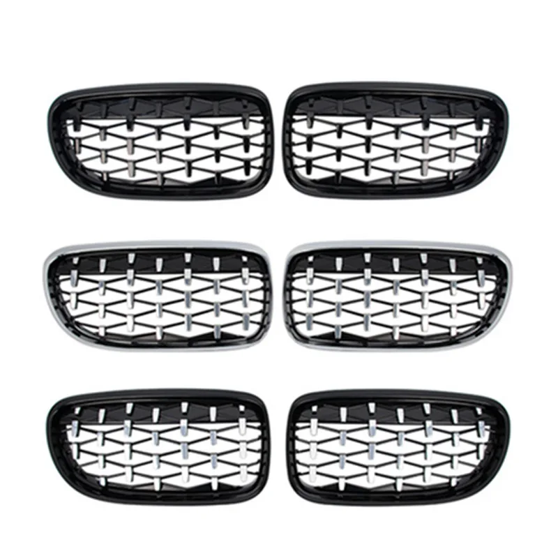 

Chrome Glossy Black Carbon Look Front Kidney Grill For BMW 3 Series E90 Diamond Grill For Front Bumper