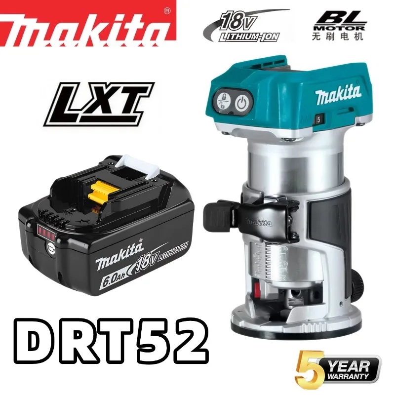 🔥 Machine électrique multifonctionnelle 18V pour le travail du bois, fraisage et chanfreinage, NOUVEAU chanfreineur sans fil Makita DRT52 pour le travail du bois