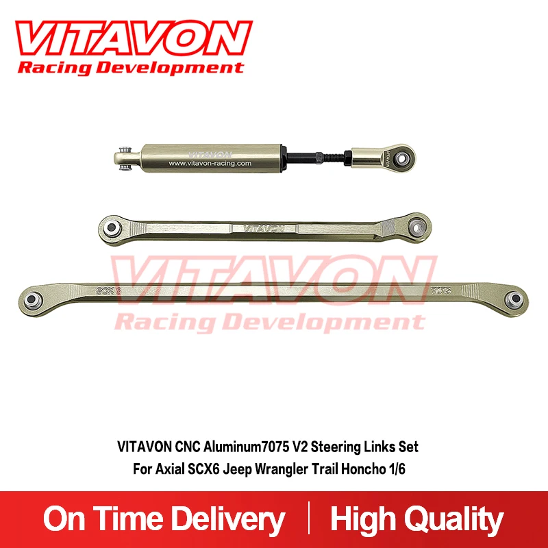 VITAVON CNC Alu7075 V2 Steering Links Set for Axial SCX6 Jeep / Honcho