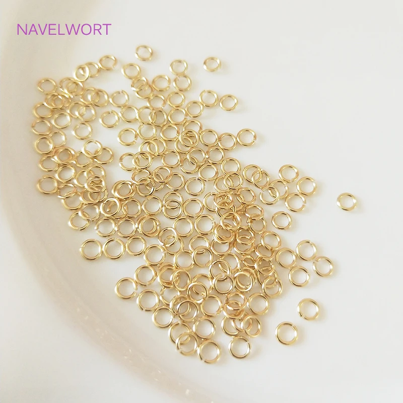 Multi Size 14K/18K Gold Plated Open Jump Ring Connecting Rings For Jewelry Making Brass Split Rings Jewelry And Accessories