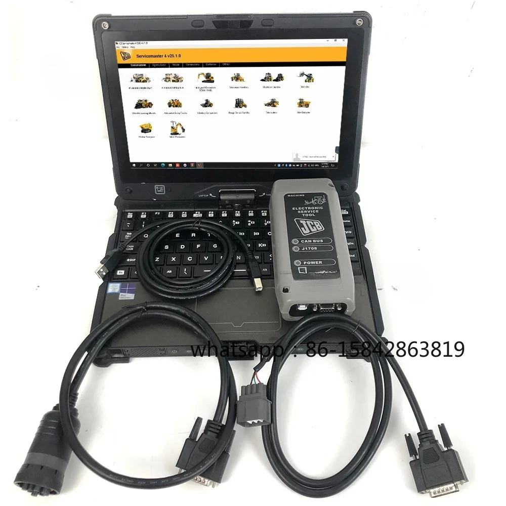for JCB Electronic Servicemaster 4 datalink construction agriculture Getac V100 Laptop Truck excavator tractor Diagnostic tool