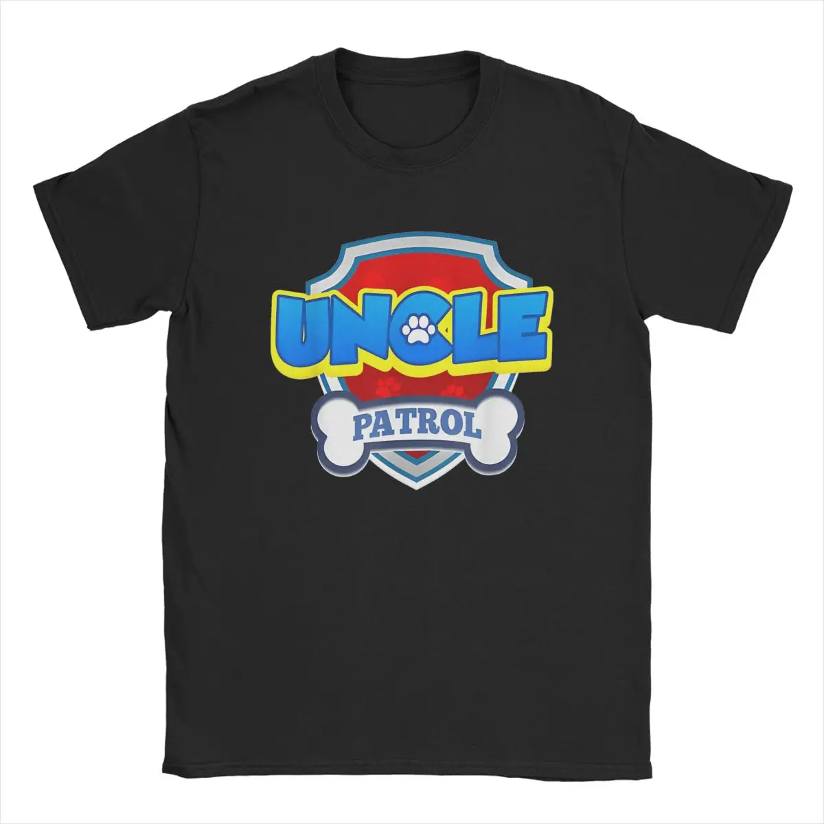 Uncle Patrol T Shirts Men's Cotton Amazing T-Shirts Round Collar Funny Dog Cartoon Tee Shirt Short Sleeve Tops Graphic Printed