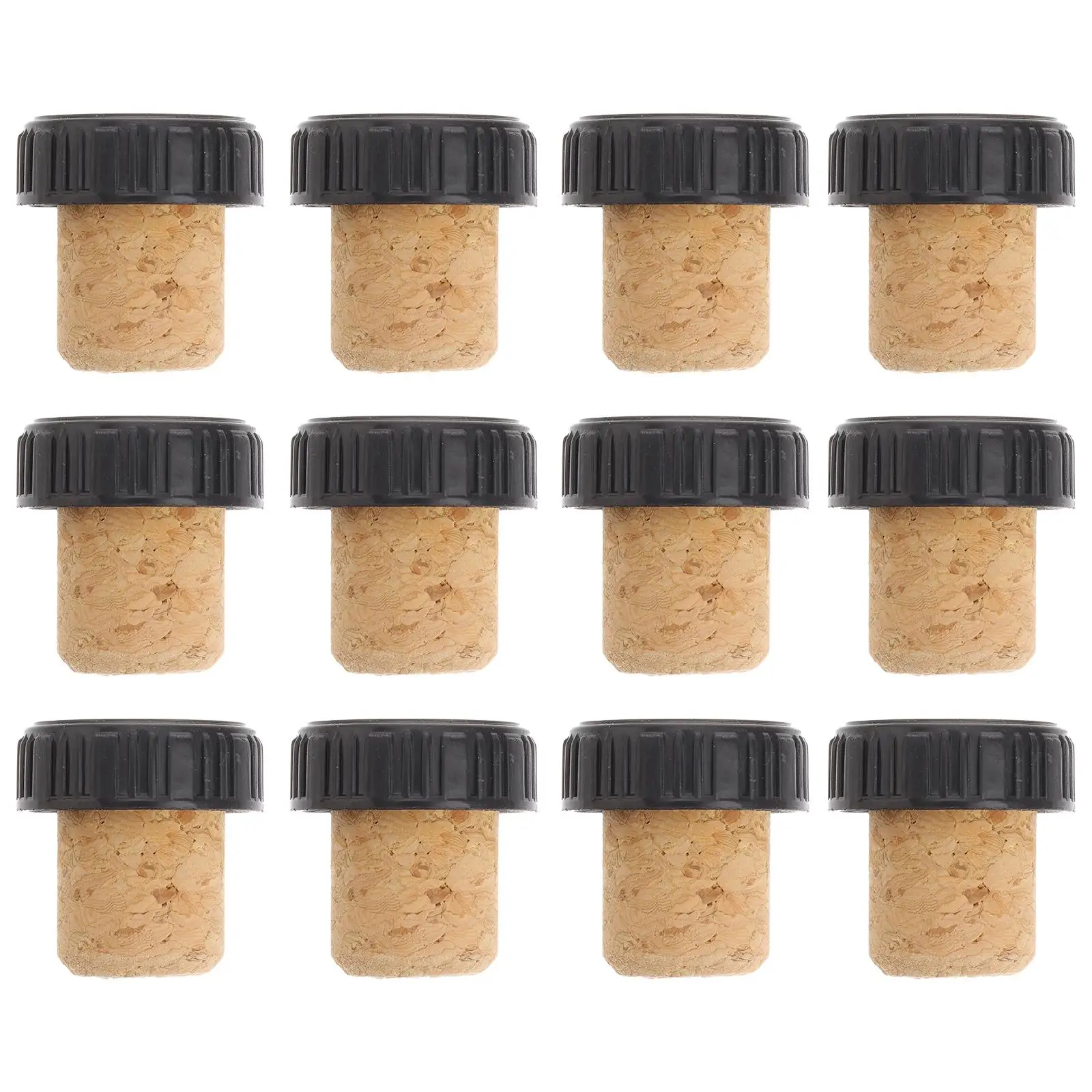 

12pcs T-shaped Stoppers Natural Cork Bottle Sealing Plugs for Home Bar Glass Containers Preservation
